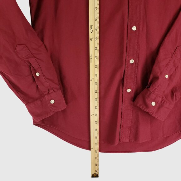 Ralph Lauren Mens Burgundy Long-Sleeve Button-Down Shirt Classic Fit L - Picture 3 of 9